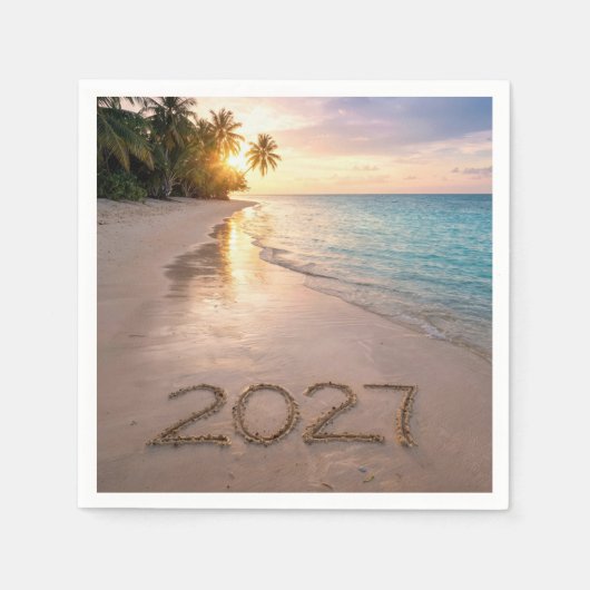 Neujahr 2026 Tropical Beach Serviette (Vorderseite)