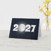 Neujahr 2026 Vollmond-Karte Karte (Gelbe Blume)