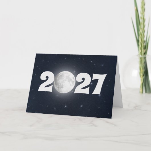 Neujahr 2026 Vollmond-Karte Karte (Vorderseite)