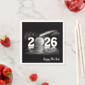 Neujahr 2026 Vollmond mit Komet Serviette (Beispiel)