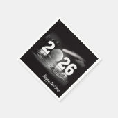 Neujahr 2026 Vollmond mit Komet Serviette (Ecke)