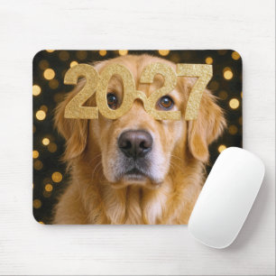Neujahr 2027 Golden Retriever Mousepad