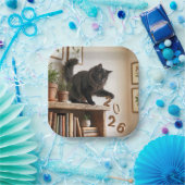 Neujahr 2027 Spielkatze Pappteller (Party)