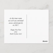 Neujahr 2027 Strand-Stundenglas Postkarte (Rückseite)