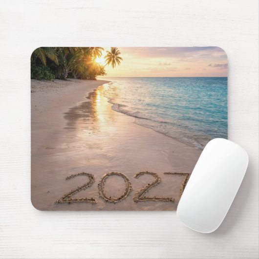 Neujahr 2027 Tropischer Strand Mousepad (Mit Mouse)