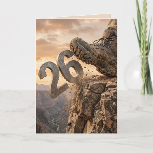 Neujahr 2027 Wanderstiefel Karte (Vorderseite)