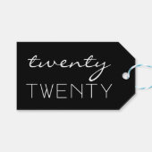 Neujahr 20 Typografie schwarz-weiß Geschenkanhänger (Vorderseite (Horizontal))