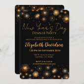 Neujahr Abendessen Partys Geburtstag Einladung (Vorne/Hinten)