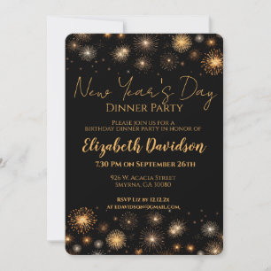 Neujahr Abendessen Partys Geburtstag Einladung