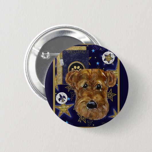 NEUJAHR AIREDALE BUTTON (Vorne & Hinten)