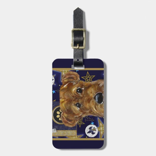 NEUJAHR AIREDALE GEPÄCKANHÄNGER (Vorderseite vertikal)