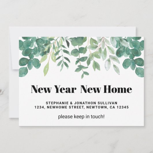 Neujahr Ankündigung von Zuhause Greenery Moving (Vorderseite)