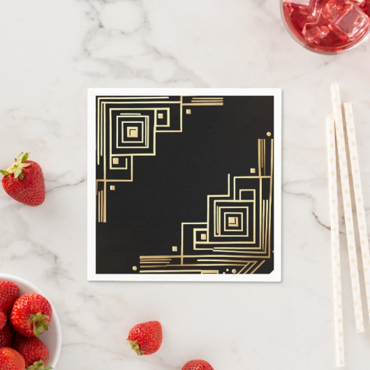 Neujahr Art Deco Muster Napkins Serviette (Beispiel)