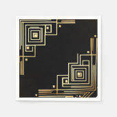 Neujahr Art Deco Muster Napkins Serviette (Vorderseite)