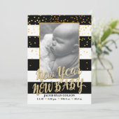 Neujahr Baby Birth Ankündigung (Stehend Vorderseite)