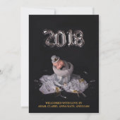 Neujahr Baby Birth Ankündigung (Rückseite)