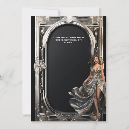 Neujahr Bachelorette glitz glam Single Party Einladung (Rückseite)