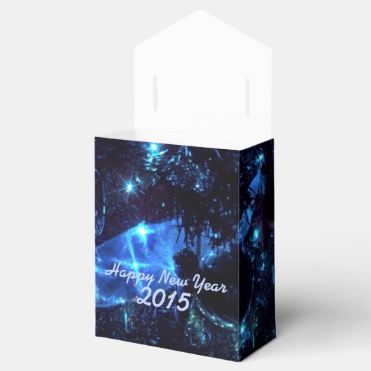 Neujahr - Bluelampen und Glitzer-Muster - Gefällig Geschenkschachtel (Geöffnet)