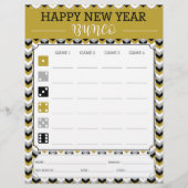 Neujahr Bunco Party Game Score Card (Vorderseite)