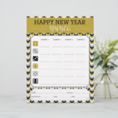 Neujahr Bunco Party Game Score Card (Stehend Vorderseite)