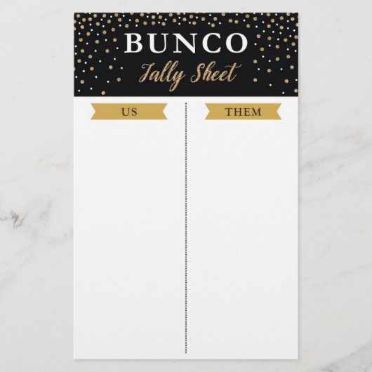 Neujahr Bunco Party Game Tsheet (Vorderseite)