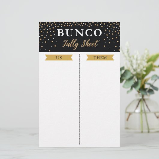 Neujahr Bunco Party Game Tsheet (Stehend Vorderseite)