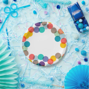 Neujahr bunter Spaß Confetti Dots Holiday Party Pappteller