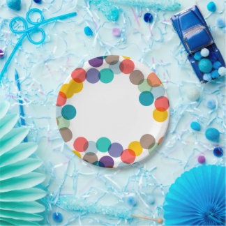 Neujahr bunter Spaß Confetti Dots Holiday Party Pappteller