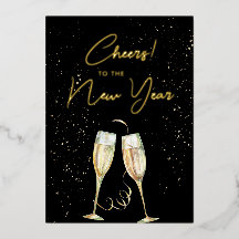 Neujahr Champagne Gläser Modernes Skript