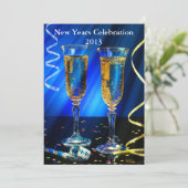 Neujahr Champagner Toast Einladung (Stehend Vorderseite)