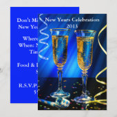 Neujahr Champagner Toast Einladung (Vorne/Hinten)
