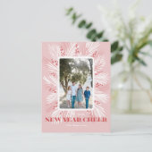 Neujahr Chef Pink HolidayPostcard Postkarte (Stehend Vorderseite)