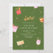 Neujahr Cocktail Party Einladung (Vorderseite)