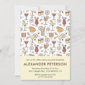 Neujahr: Cocktail Pattern Einladung (Vorderseite)