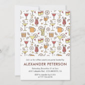 Neujahr: Cocktail Pattern Einladung (Vorderseite)