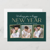 Neujahr Collage Editable Color Holiday Postkarte (Vorne/Hinten)