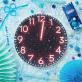 Neujahr Confetti über Neon Clock Pappteller (Party)
