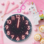 Neujahr Confetti über Neon Clock Pappteller (Party)