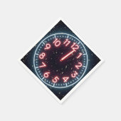 Neujahr Confetti über Neonuhr Mitternacht Serviette (Ecke)