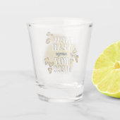 Neujahr dasselbe heiße Mess Funny Gold Glitzer Leo Schnapsglas (Rückseite)