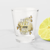 Neujahr dasselbe heiße Mess Funny Gold Glitzer Leo Schnapsglas (Vorderseite)