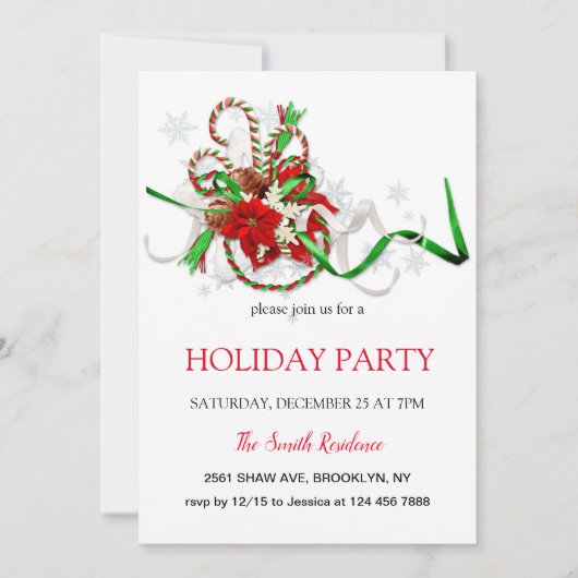 Neujahr Dekoration loli Pop, Weihnachtsstar Einladung (Vorderseite)