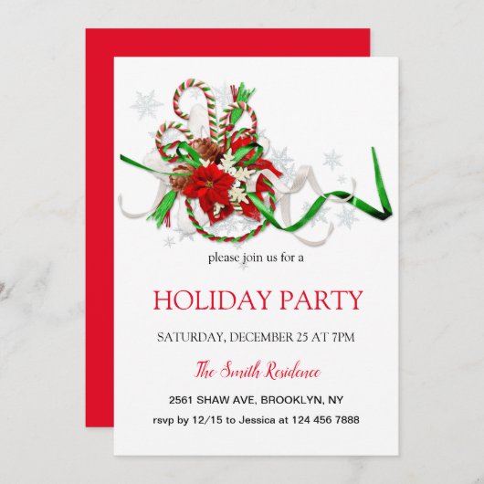 Neujahr Dekoration loli Pop, Weihnachtsstar Einladung (Vorne/Hinten)