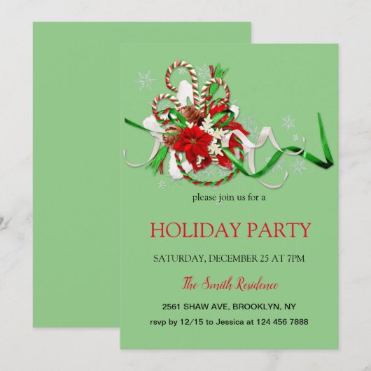 Neujahr Dekoration loli Pop, Weihnachtsstar Invit Einladung (Vorne/Hinten)