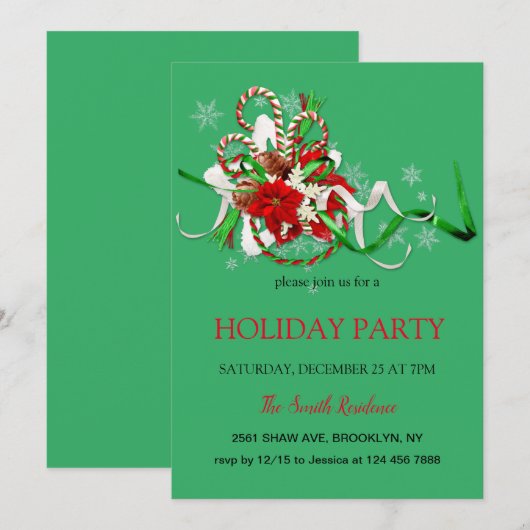 Neujahr Dekoration loli Pop, Weihnachtsstar Invit Einladung (Vorne/Hinten)