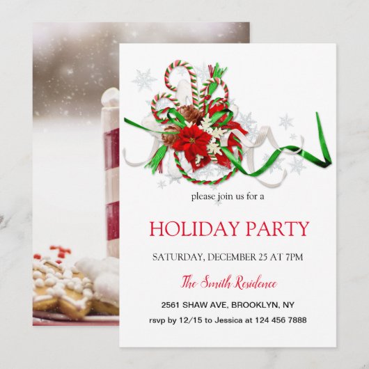 Neujahr Dekoration loli Pop, Weihnachtsstar Invit Einladung (Vorne/Hinten)