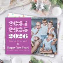 Neujahr Der sonnige dritte Charme Modernes Lila Fo