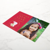 Neujahr des Kaninchen-Fotos Folieneinladung (Gedreht)