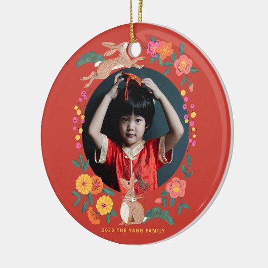 Neujahr des Kaninchen-Fotos Keramik Ornament (Links)