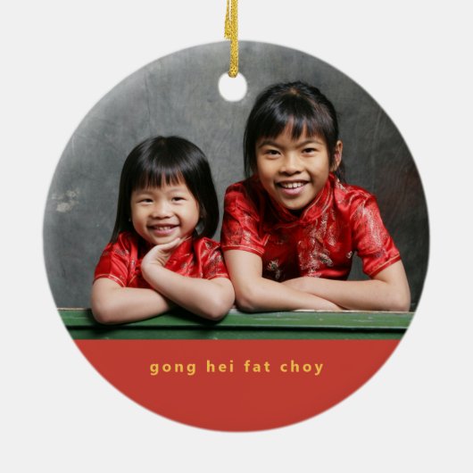 Neujahr des Kaninchen-Fotos Keramik Ornament (Hinten)